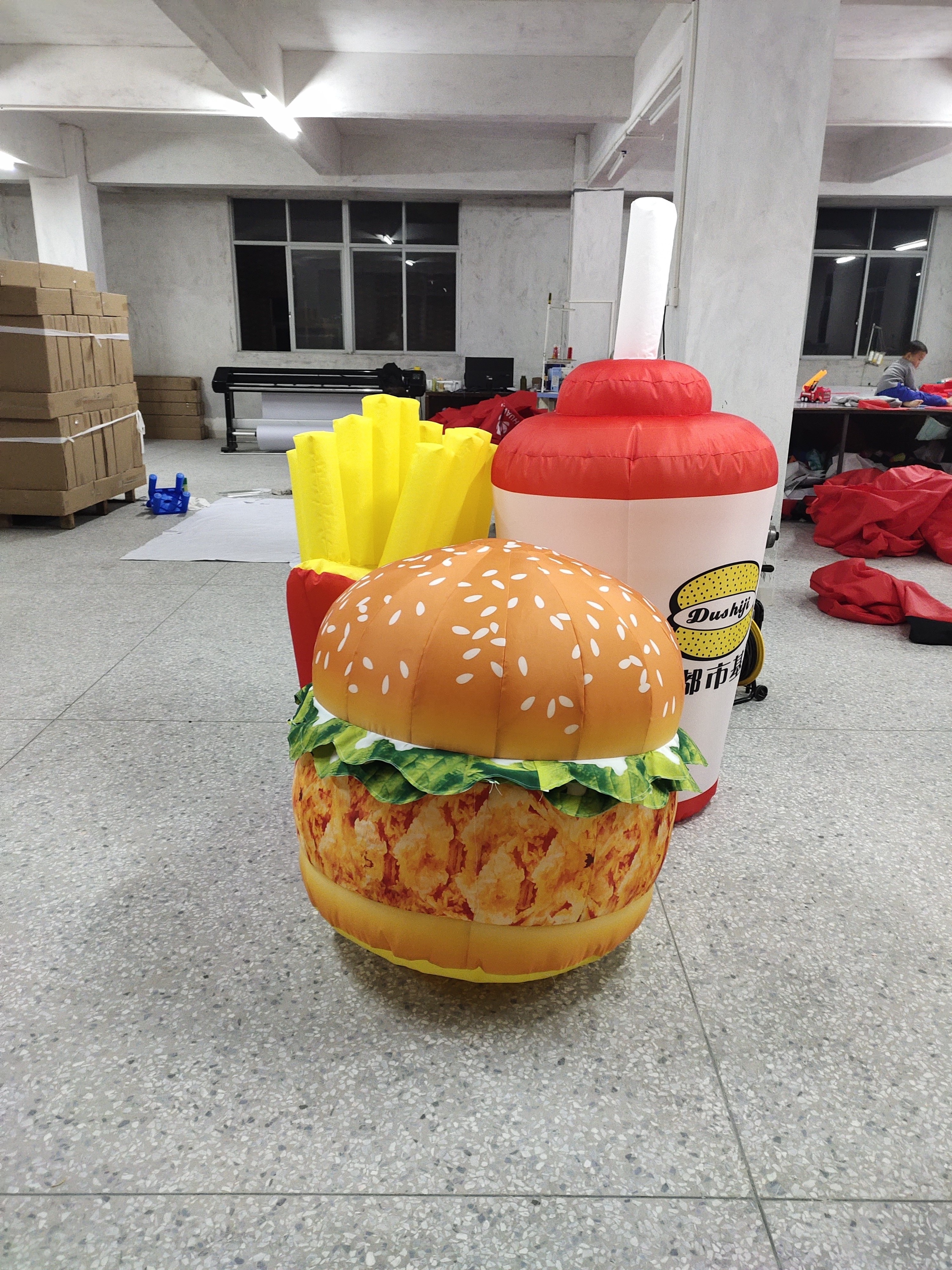 hot sale custom inflatable hamburger/inflatable model/inflatable French fries for inflatable advertising