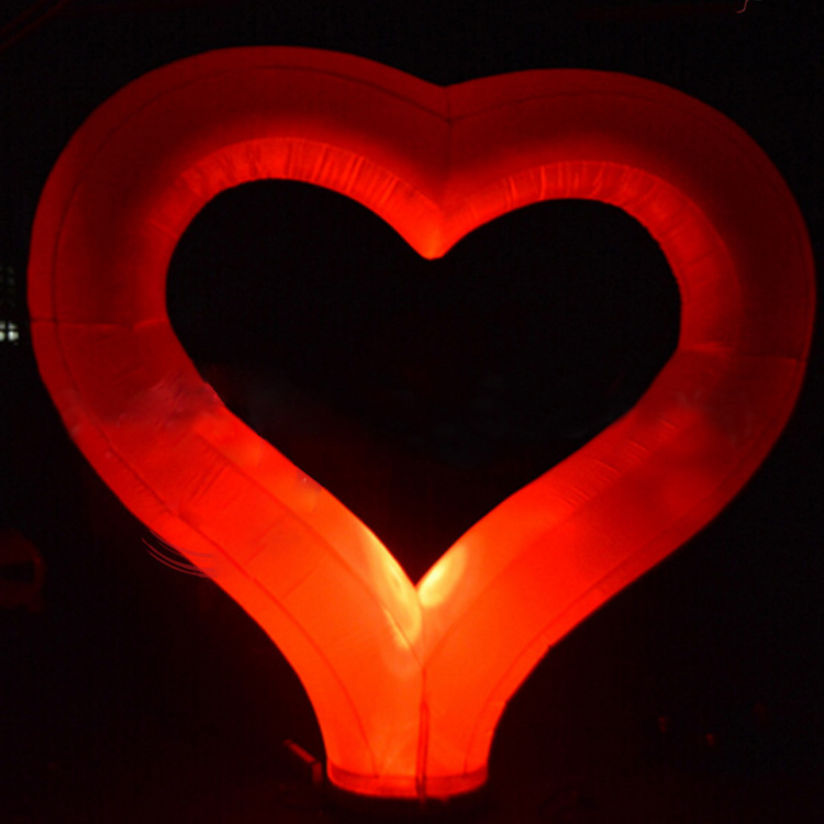 Changing Led custom inflatable led letter words love for wedding/advertising giant inflatable heart for Wedding party Decoration