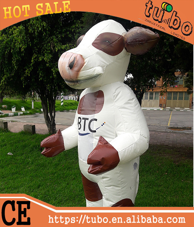 hot sell !inflatable walking cartoon costume / costume mascot / inflatable cow costume walking for promotion