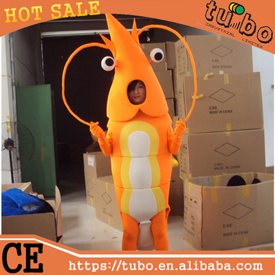 Hot Sale custom plush costume shrimp /adult shrimp costume/mascot costume for advertising