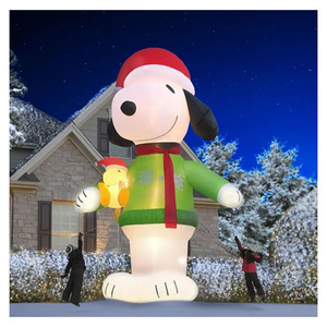 Hot Sale giant inflatable snoopy, big lovely snoopy christmas inflatable for promotion or advertising