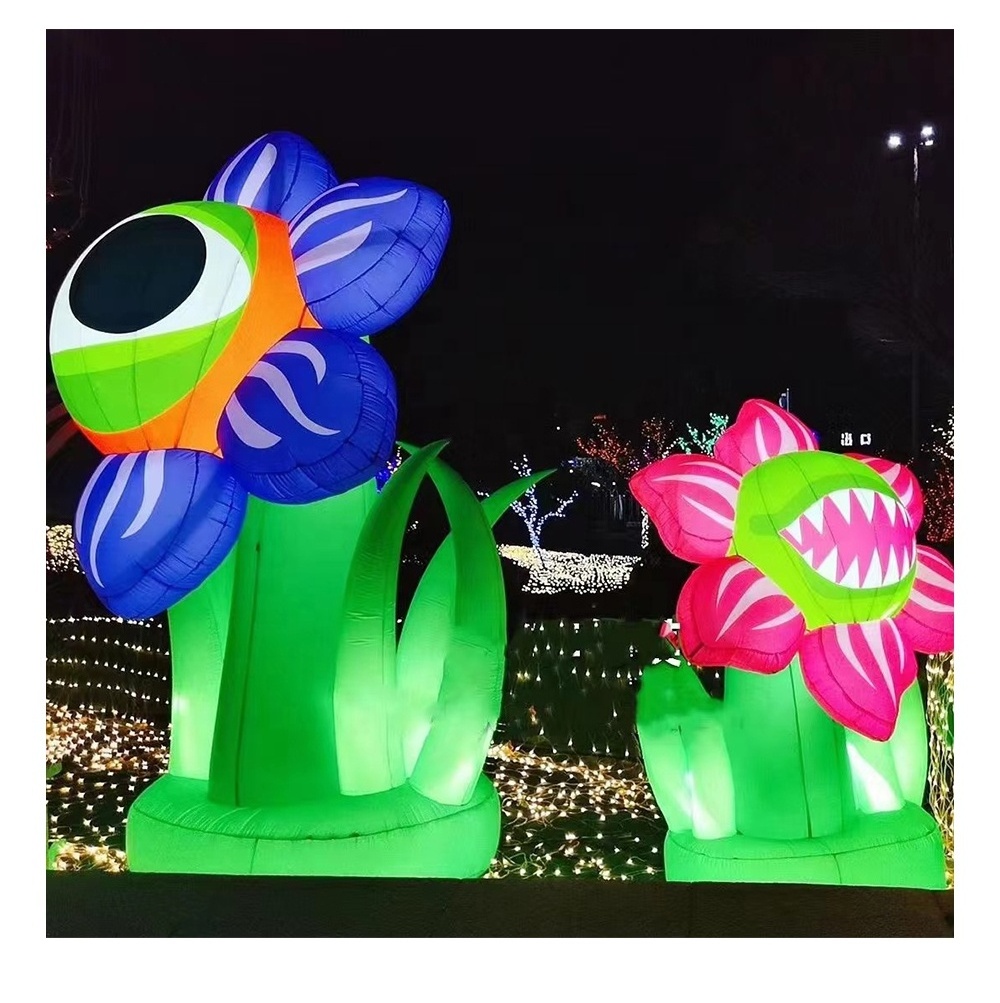 hot sale custom advertising inflatable flower decoration/giant inflatable flower light bulb