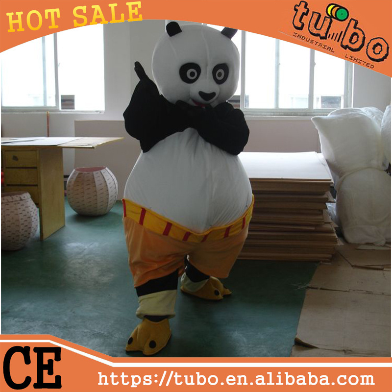 hot sale cheap adult plush kungfu panda cartoon costume / plush panda mascot Character Costume for promotion