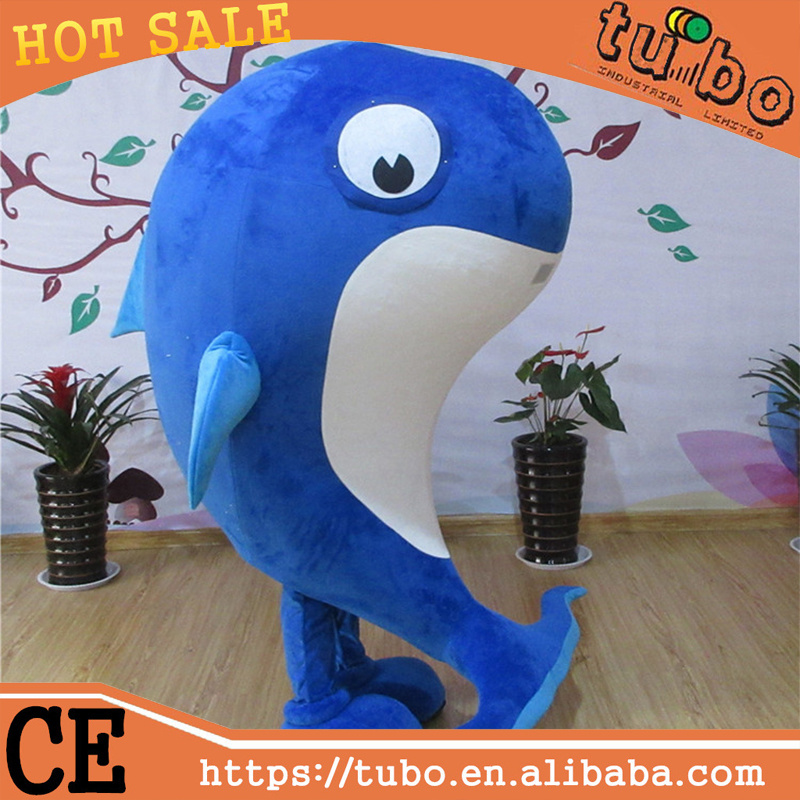 Hot Sale custom plush dolphin adult costume /adult mascot dolphin costume for advertising