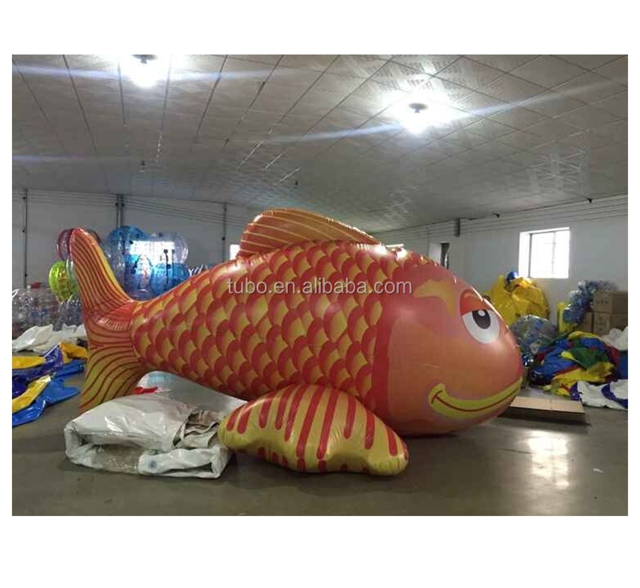 custom advertising air blow giant inflatable fish led light