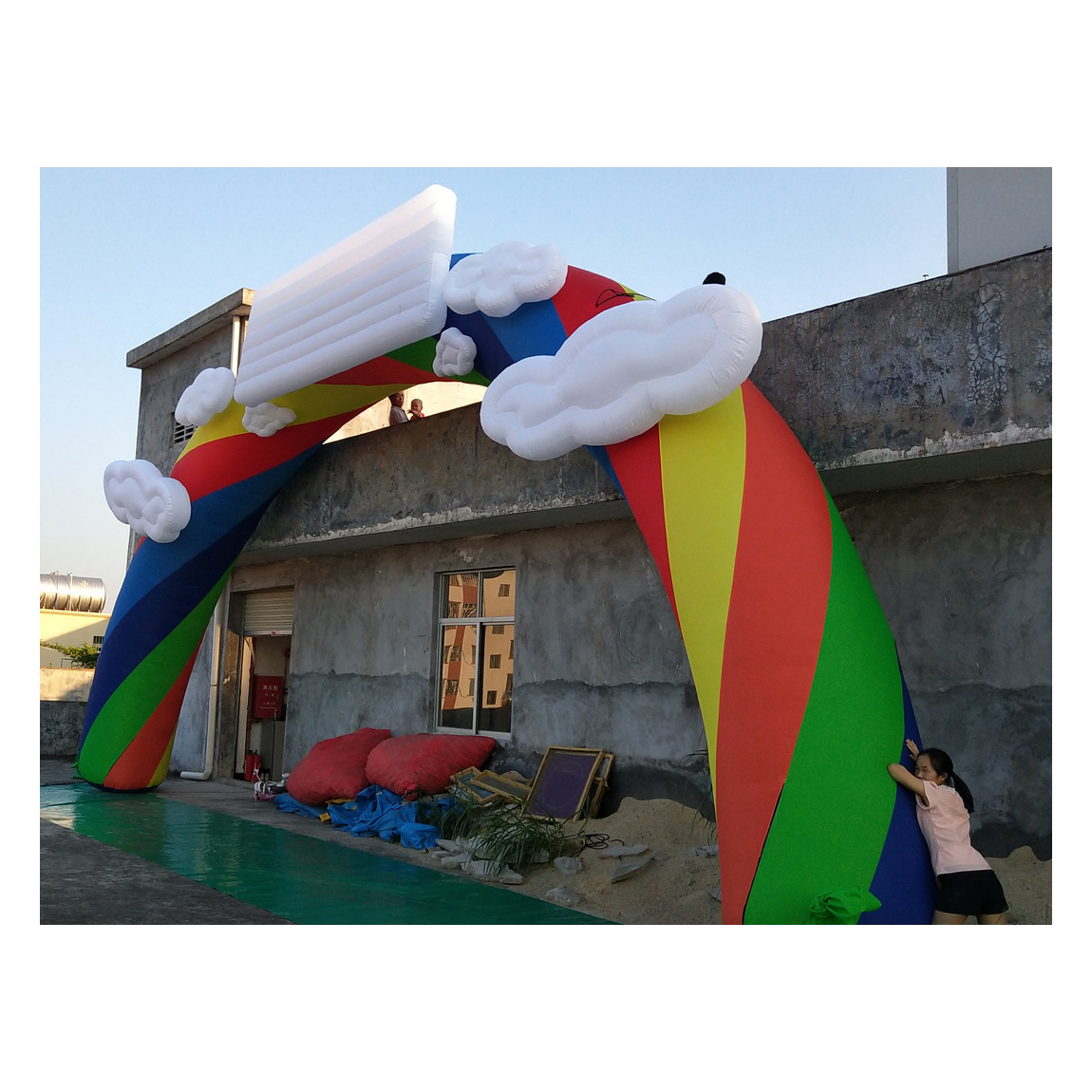 HOT SALE custom advertising inflatable rainbow arch inflatable arch for marathon activity