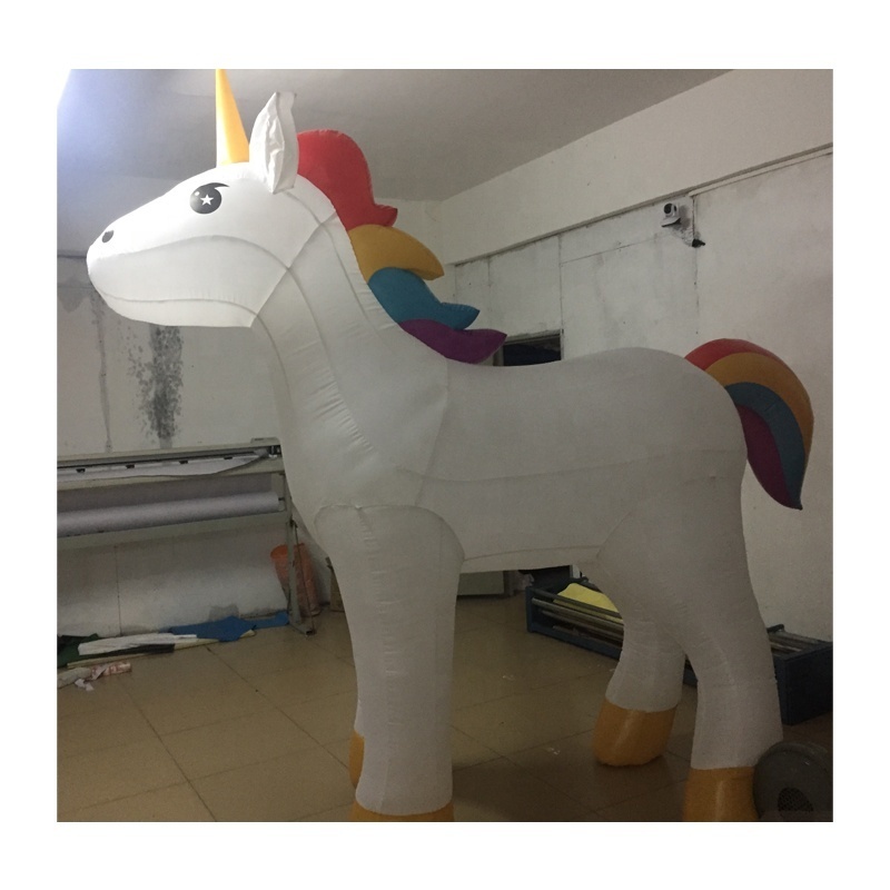 wholesale Custom summer inflatable decorations advertising led lighting giant inflatable art white horse for sale