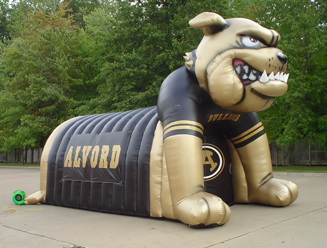 hot sale outdoor decoration oxford fabric custom bubble house inflatable tiger head tunnel