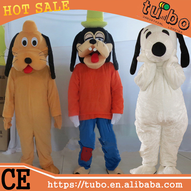 2015 hot sale cheap popular plush dog cartoon character mascot costumes / dog costume for adults for promotion