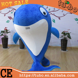 Hot Sale custom plush dolphin adult costume /adult mascot dolphin costume for advertising