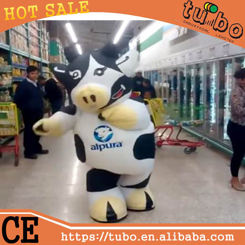 hot sell !inflatable walking cartoon costume / costume mascot / inflatable cow costume walking for promotion