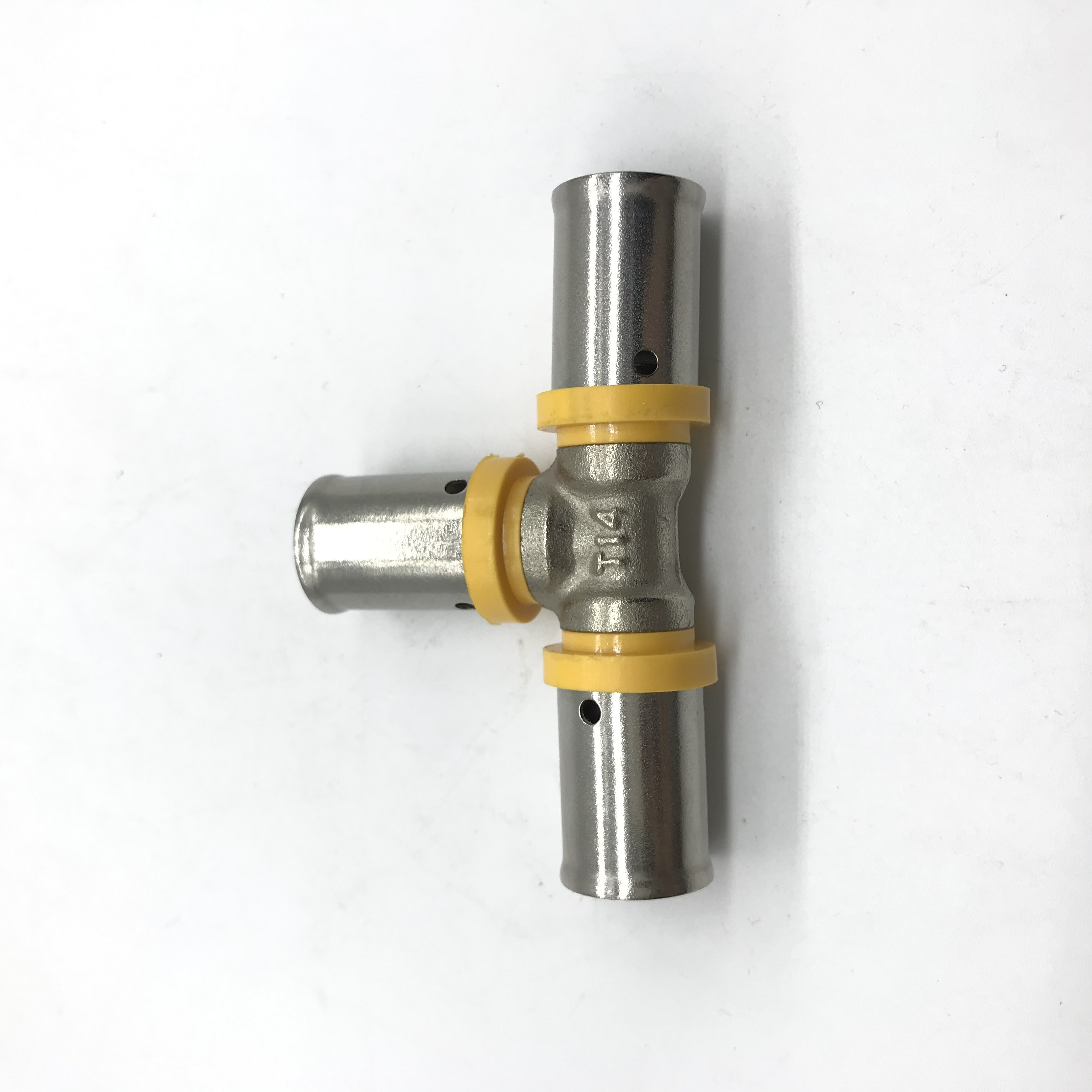 Manufacturer Brass Tee Fittings 1216 1620mm Underfloor Water System Fitting PEX PE Hose Fittings Male Tee Customized Design