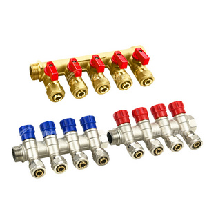 Tubomart Brass PEX Manifolds Valve collettori riscaldamento floor brass heating water manifolds for plumbing and heating system