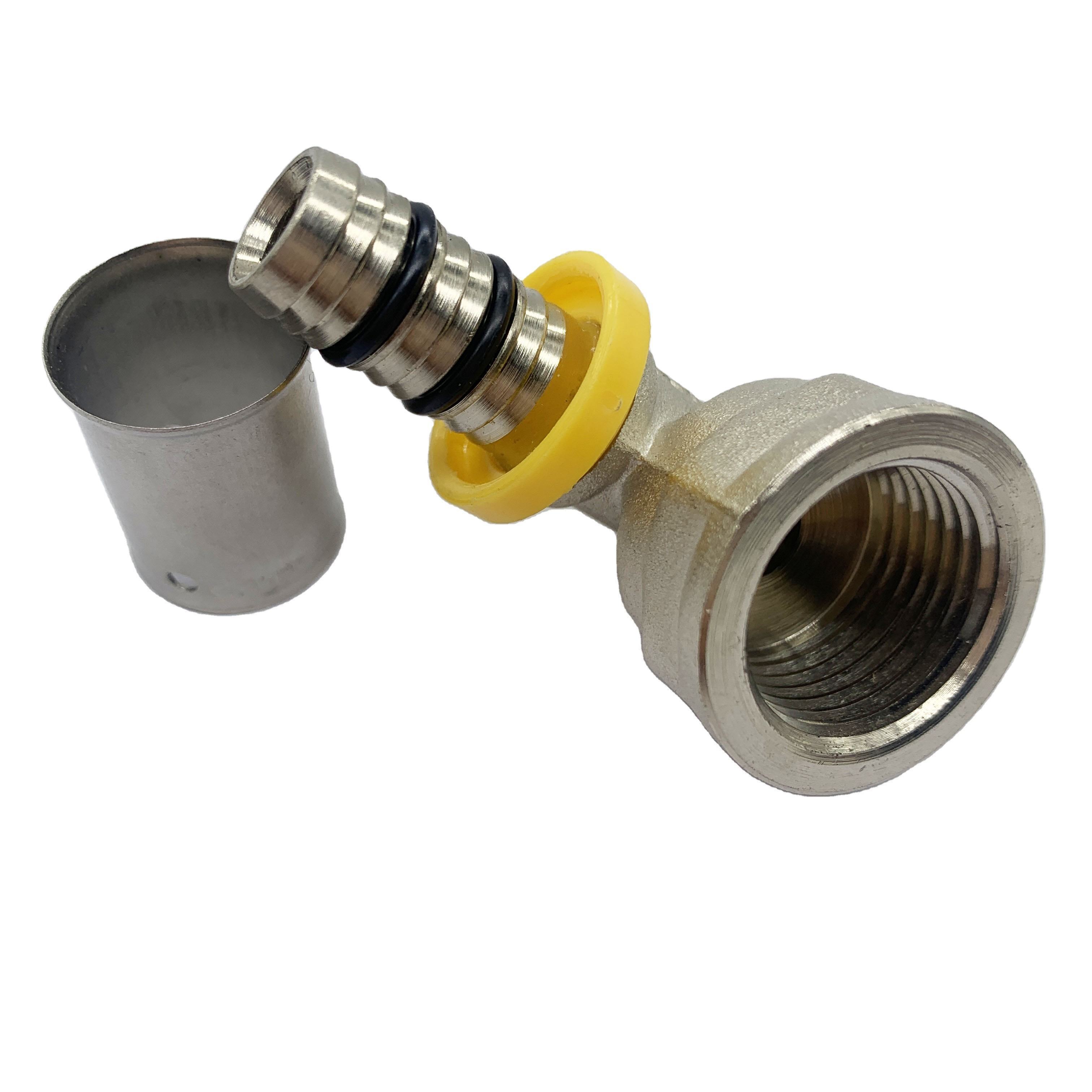 TUBOMART Customize Elbow Fitting 3/8 to 1/4 Female Elbow Brass Pipe Press Fittings For Pex-al-pex Gas System Pipe