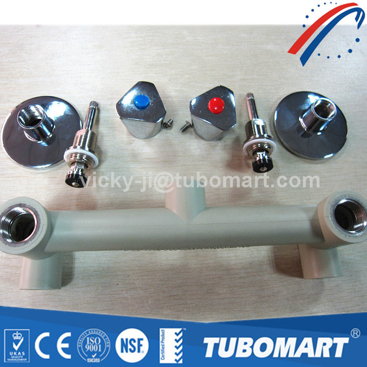 Tubomart ppr mixer with brass insert fitting for water shower faucets PPR shower mixer PPR random shower mixer 20 x 1/2