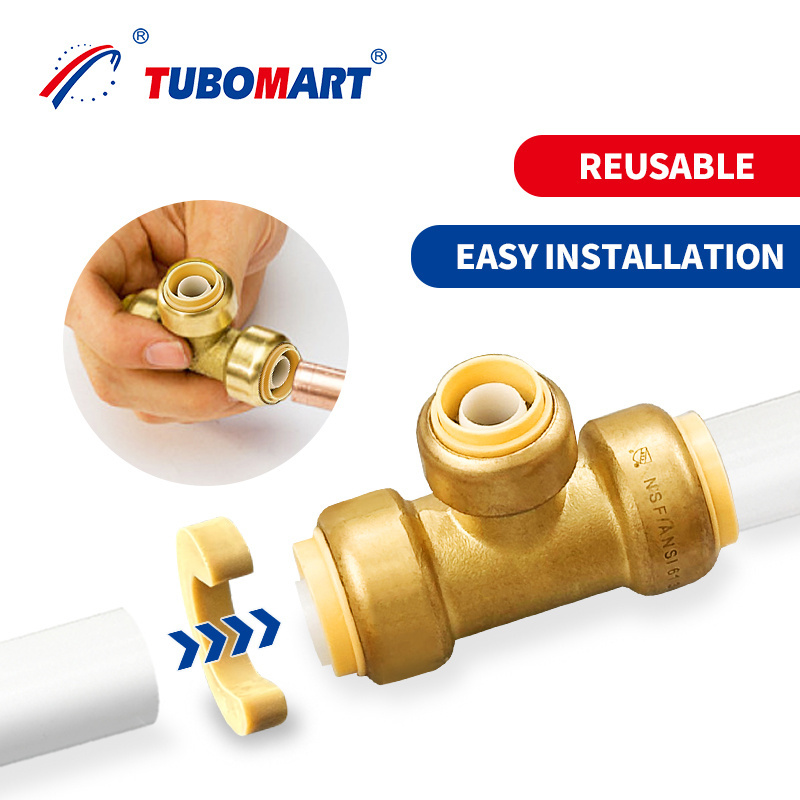 OEM brass quick connect fittings copper pipe removable fitting PVC copper pipe pex pipe threaded sharkbite style fitting