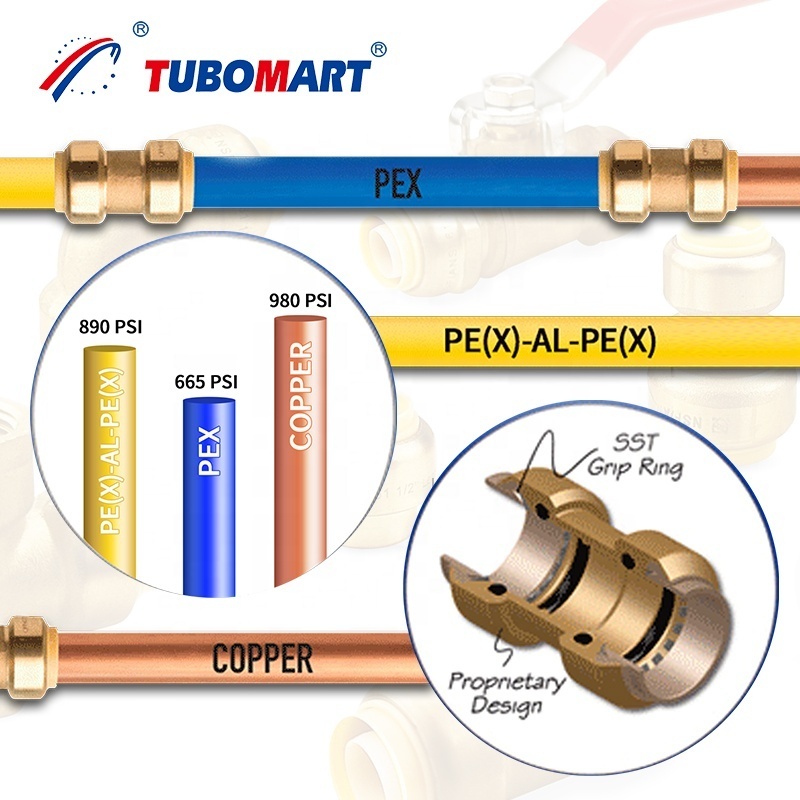 Brass Plumbing Push Fittings 1/2