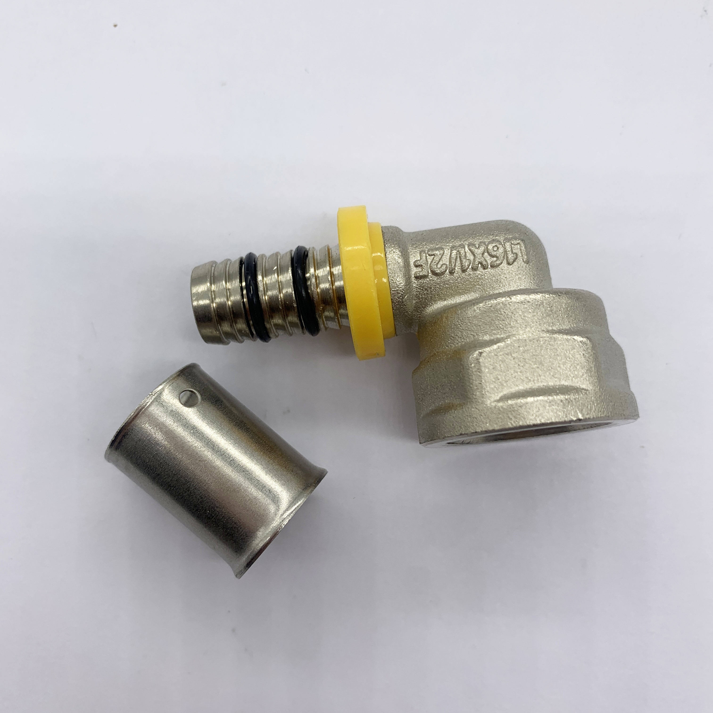 TUBOMART Customize Elbow Fitting 3/8 to 1/4 Female Elbow Brass Pipe Press Fittings For Pex-al-pex Gas System Pipe