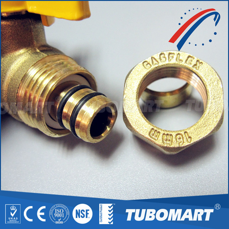 Tubomart Brass manufacture 20 years experience 16mm pap pipe gas valve brass butterfly ball valve with CE approve