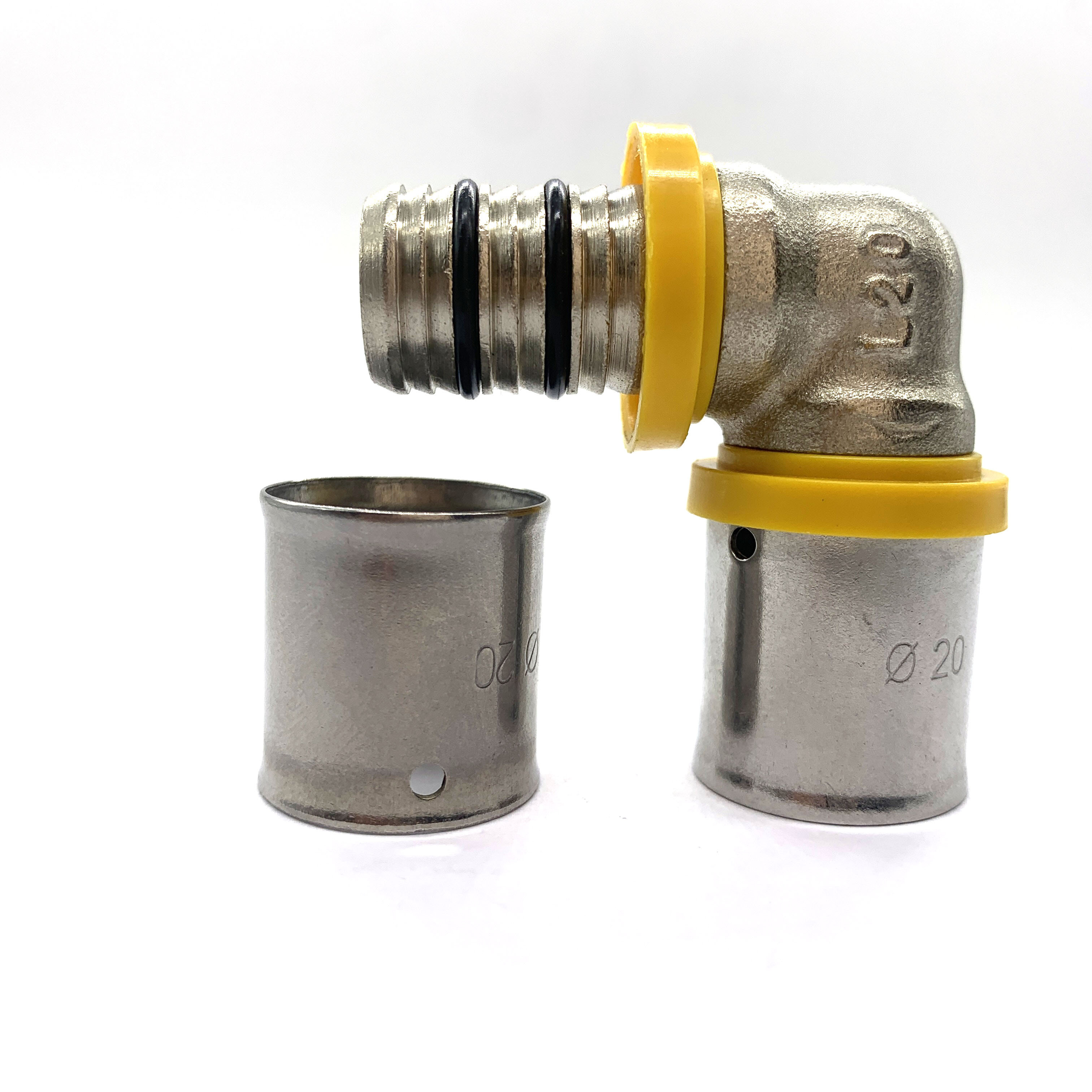 Factory Wholesale brass elbow Brass Press Fittings Equal Elbow Full Size Brass pipe fitting for PE-AL-PEX system