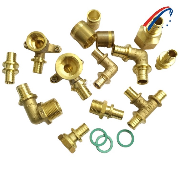 ISO certificate plumbing brass fitting tee pex fitting for pex pipe system OEM factory price