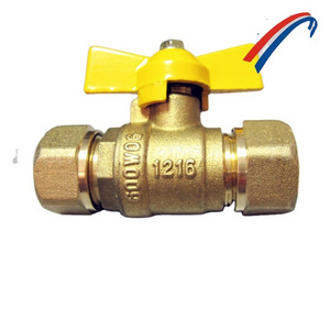 Tubomart Brass manufacture 20 years experience 16mm pap pipe gas valve brass butterfly ball valve with CE approve