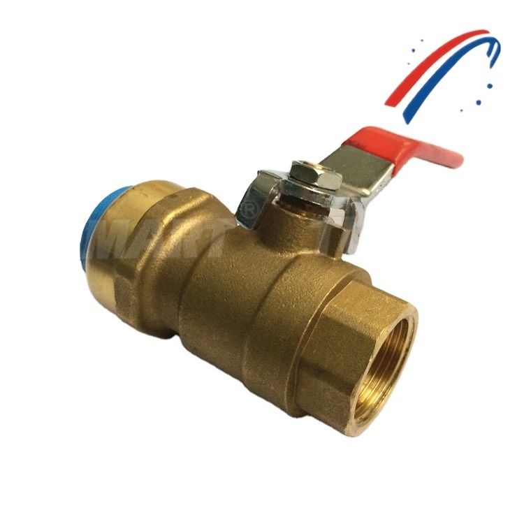 Lead Free Metal fitting valve brass Push in Fitting for copper pipe pvc pipe pex pipe