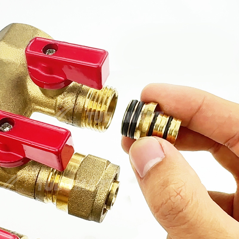 TUBOMART OEM factory price Brass manifolds Brass valve collector Distributors with valves 2 ways to 12 ways pex tool