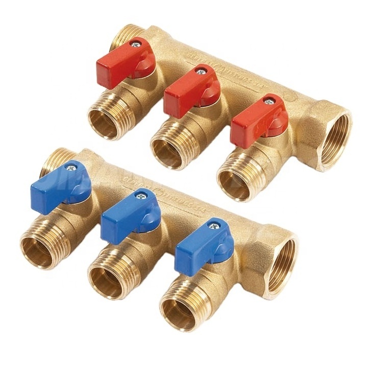 TUBOMART OEM factory price Brass manifolds Brass valve collector Distributors with valves 2 ways to 12 ways pex tool