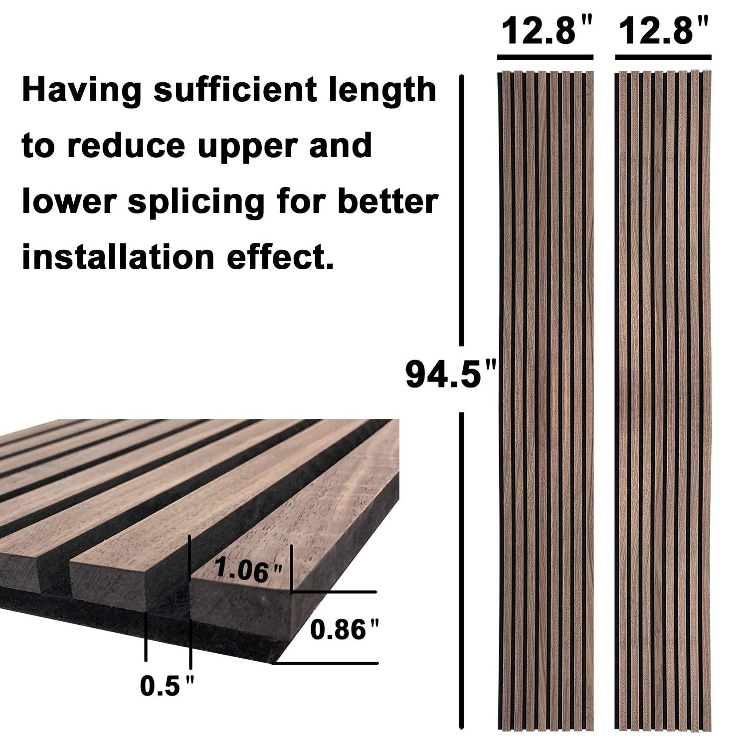 TUBO Natural Oak Two Wood Slat Paneling 3D Soundproof Wall Panels for Interior Wall Decoration