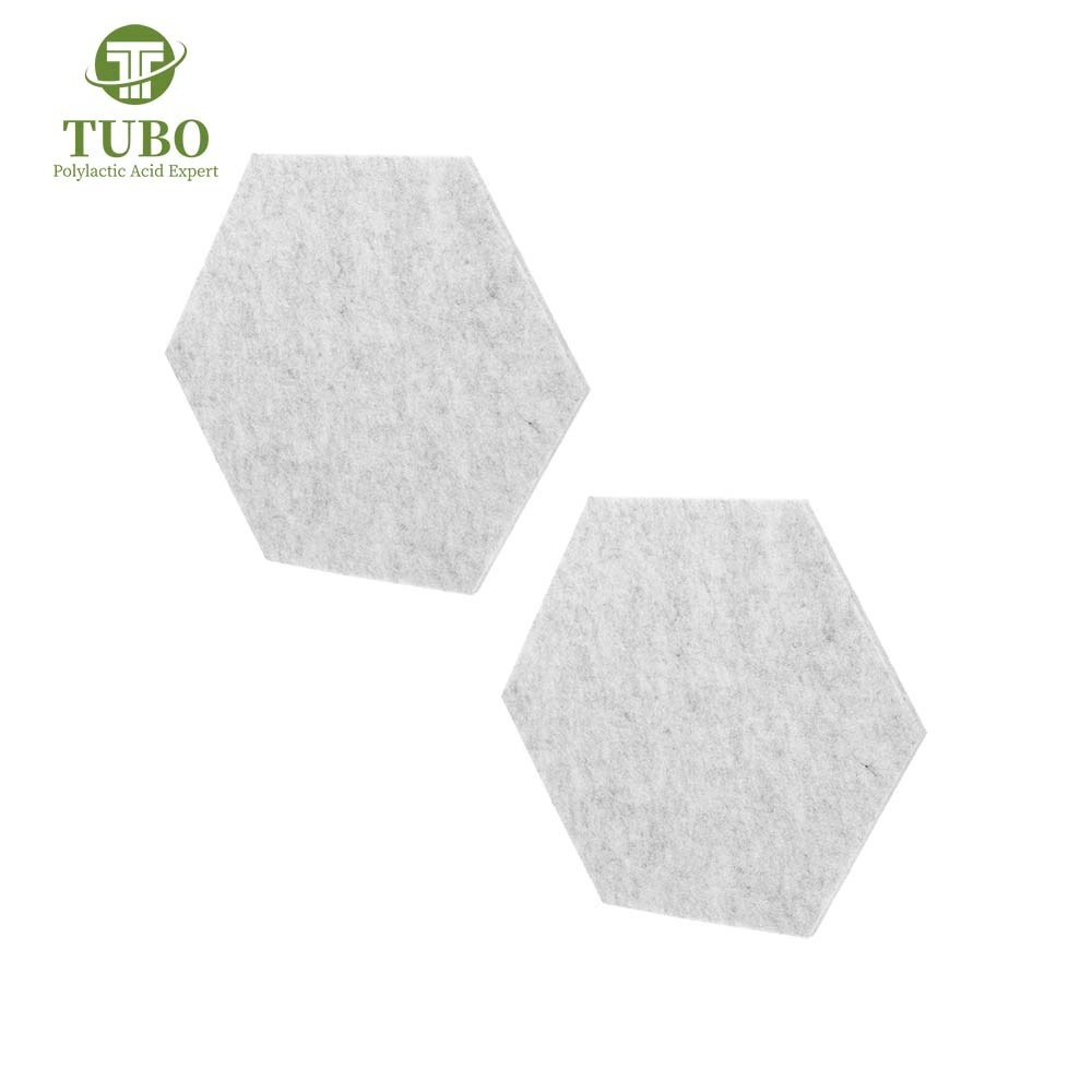 Factory 12 PCS White Self-adhesive Hexagonal Polyester Fiber Acoustic Panel Felt Soundproof Wall Panel