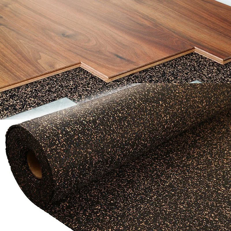 Limited Time Offer 5mm Acoustic Sound Proof Rubber Cork Floor Underlayment Mat for Ceramic Tiles WPC Decking