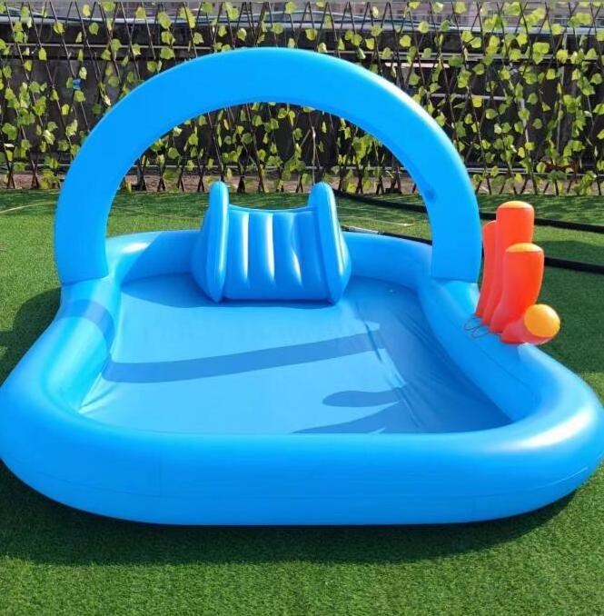 Summer water fun inflatable water pool with slide funny family pool in garden