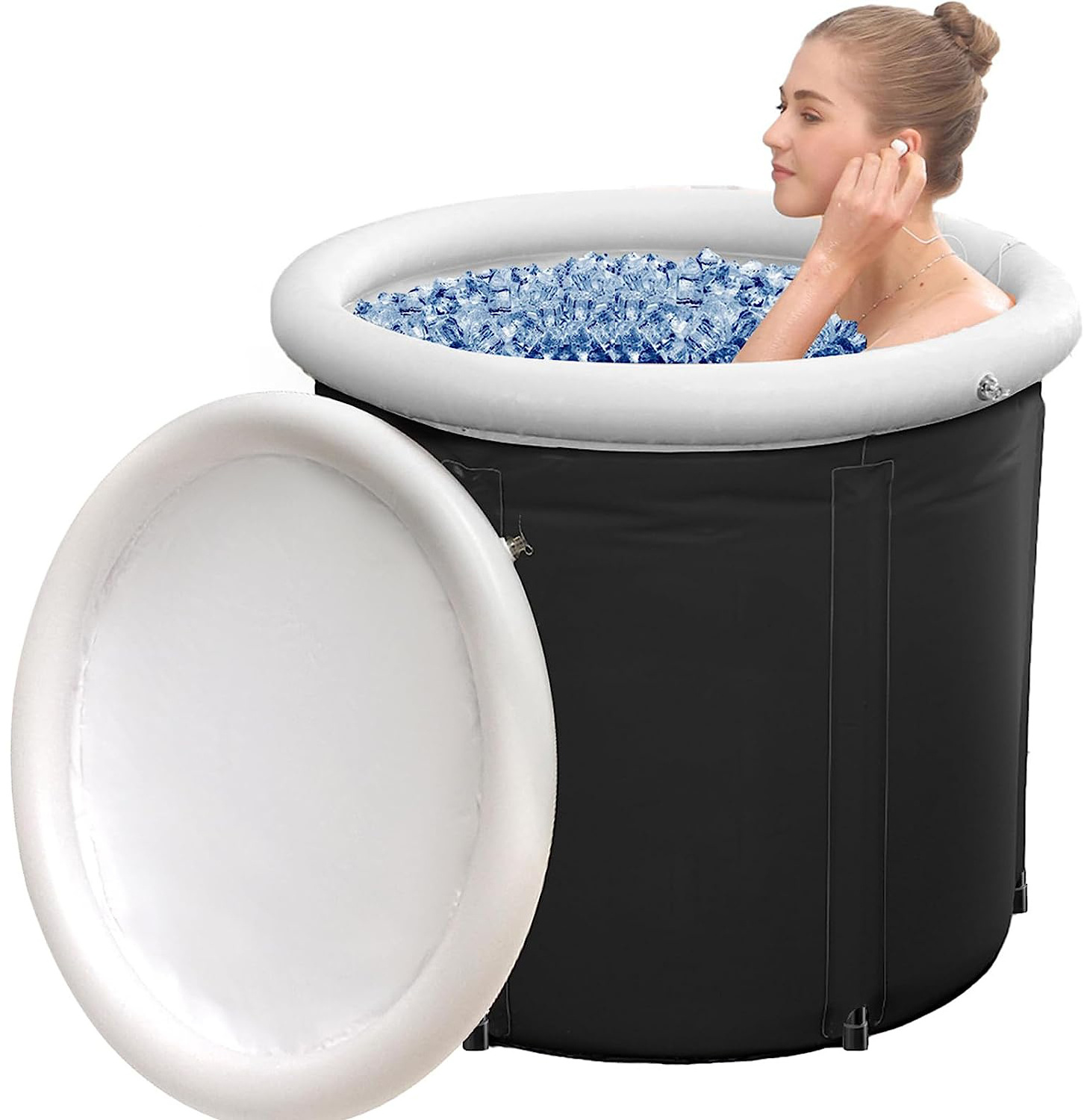 Factory supplier Inflatable PVC Foldable Ice Bath Tub Cold Plunge Barrel for recovery