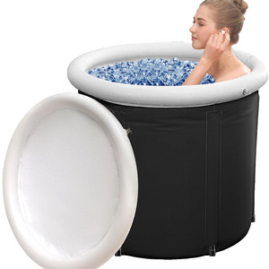 Factory supplier Inflatable PVC Foldable Ice Bath Tub Cold Plunge Barrel for recovery