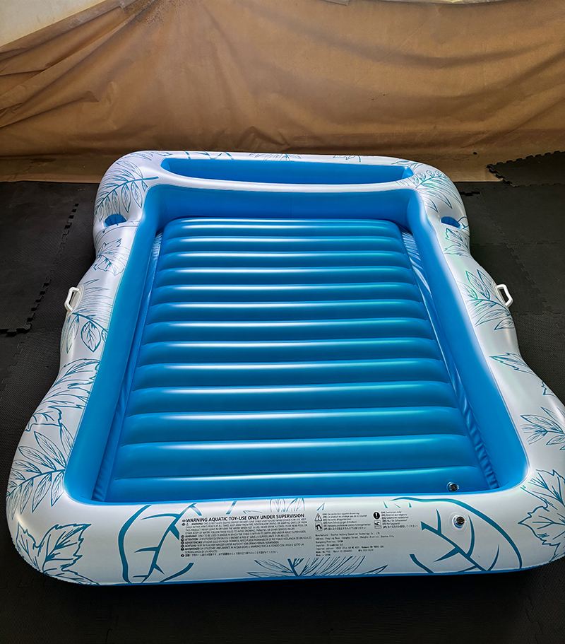 Inflatable Tanning Pool Lounger Float 4 in 1 Sun Tan Tub Sunbathing Bed for Adult