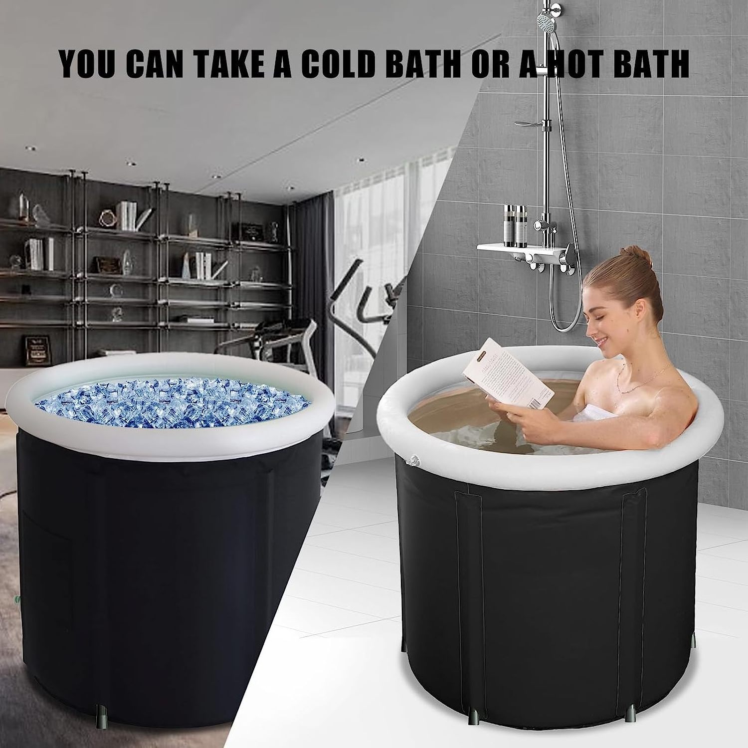 Factory supplier Inflatable PVC Foldable Ice Bath Tub Cold Plunge Barrel for recovery