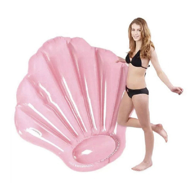 Customized supplier Funny Inflatable Sea Shell Pool Float water floating bed for pool and lake