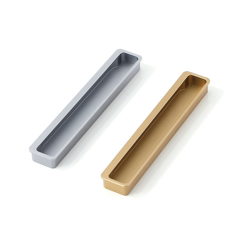 Hot sale aluminum alloy edge brushed cabinet handles matt black long furniture cupboard handles Aluminum Edge Profile Pull