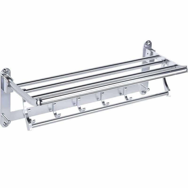 YH019 Dark Gray Glossy Aluminium Alloy Single Layer Folding Bathroom Towel Rack with Bar 600mm Length for Home Department Using