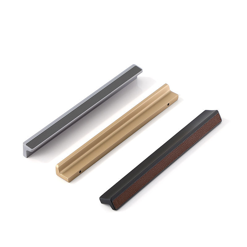 Aluminium cabinets door pull handle cabinet handles cabinet pulls and knob with leather