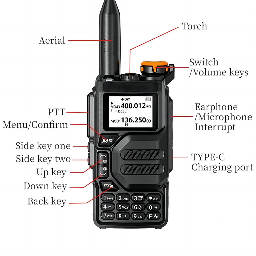 TSSD UV5R plus talkie walkie longue portee de largo alcance 10km emetteur two-way ht long range midland radio tid walkie talkie