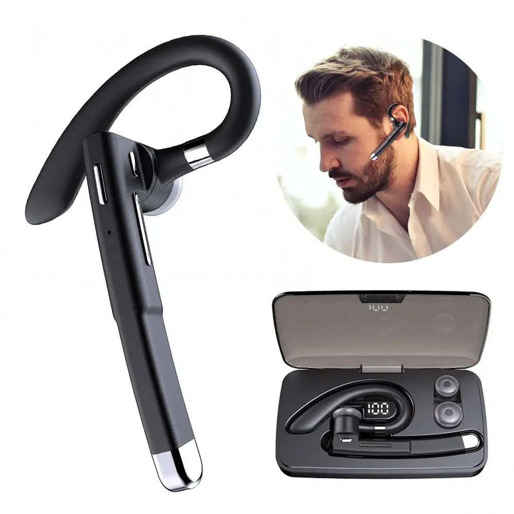 TSSD 520 Driving Office Business Single in Ear Hook HiFi Handsfree voice assistant Wireless Earpiece Bluetooth Earphone Headset