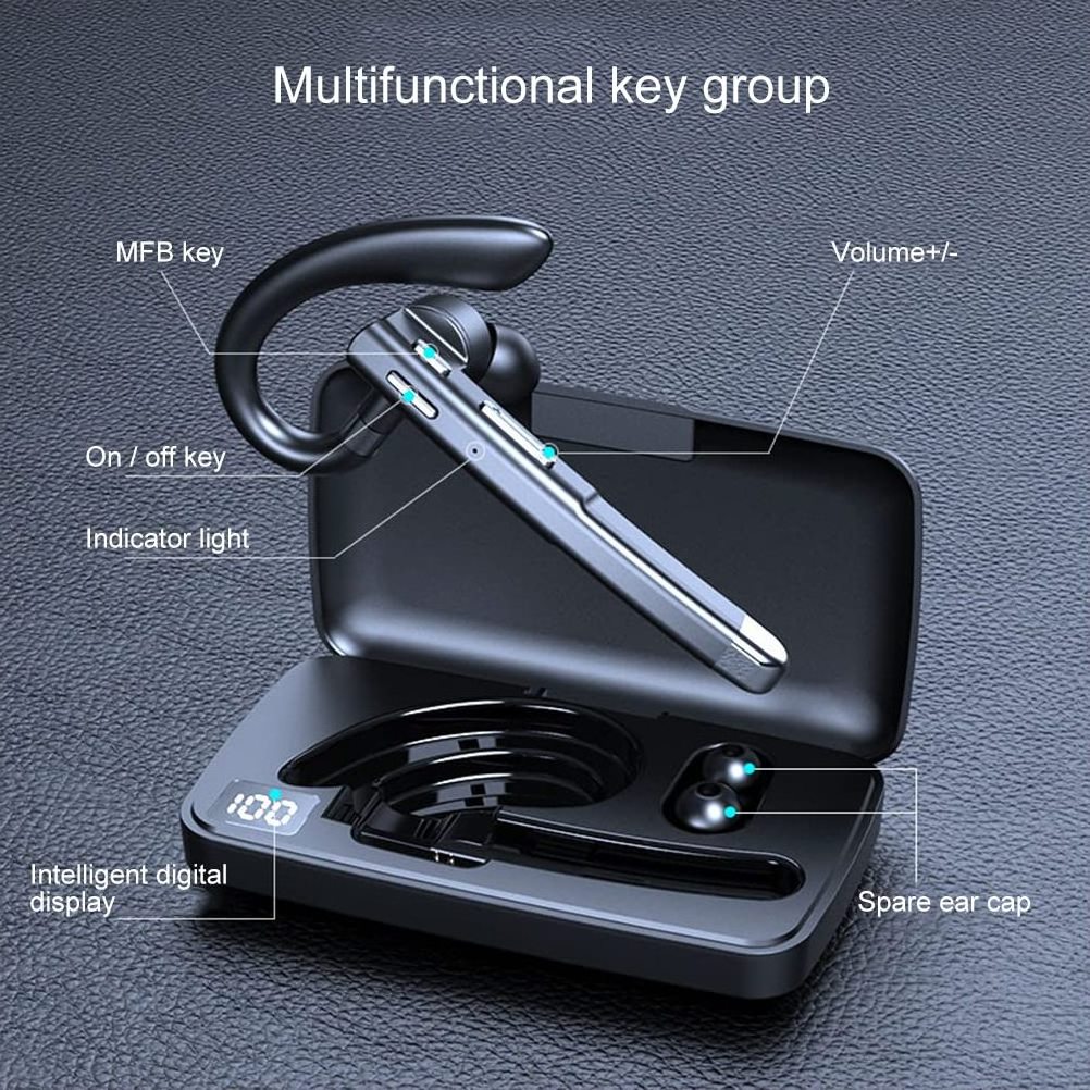 TSSD 520 Driving Office Business Single in Ear Hook HiFi Handsfree voice assistant Wireless Earpiece Bluetooth Earphone Headset