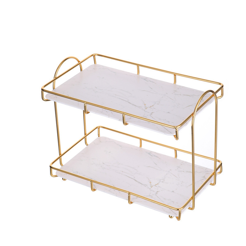 Modern Luxury Gold 3 tier Bathroom Shelves Cosmetics Makeup Storage Rack Toothbrush Toiletries Holders Vanity Corner Shelf