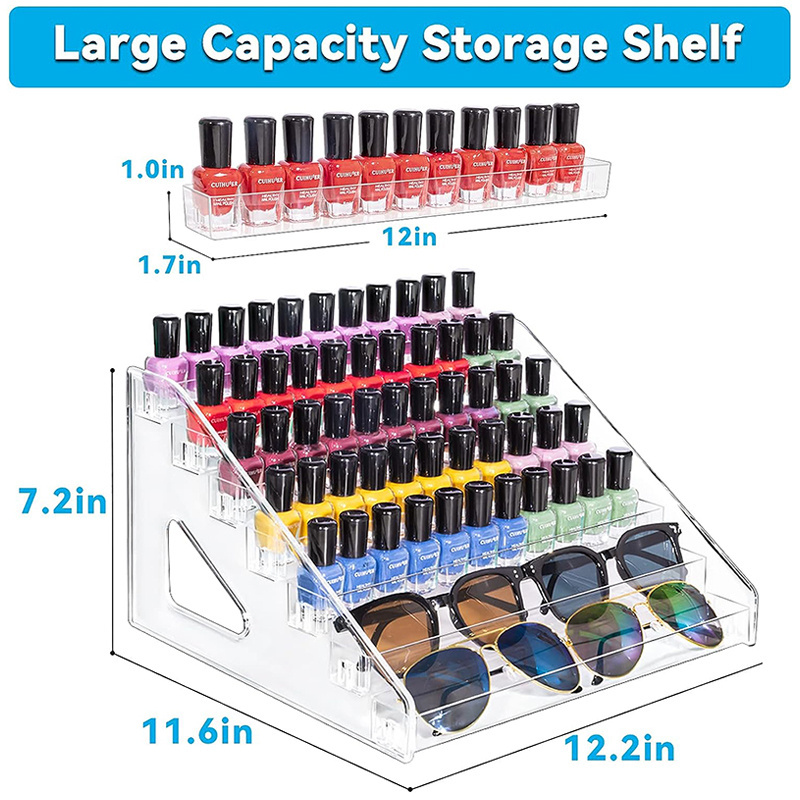 3/4/5/6/7 Layer Nail Polish Paint Organizer Clear Acrylic Storage Display Shelf for Sunglass Essential Oil Lipstick Holder Rack