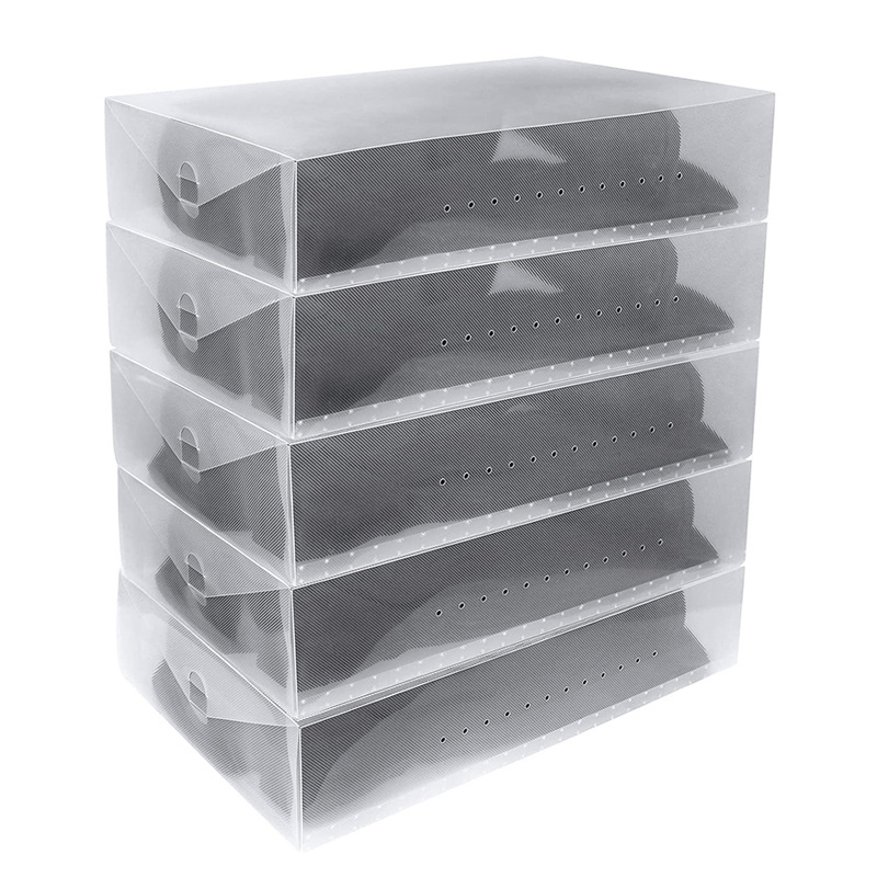 Modern Simple Plastic Boot Storage Box for Home Apartments Dorm Rooms Clear Foldable Stackable Shoe Organizer Bins