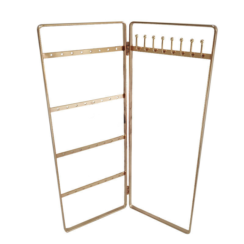 New Fashion Golden Metal Jewelry Holder Display Rack Stand Necklace Earrings T Bar Display Jewelry Storage Rack Hanger