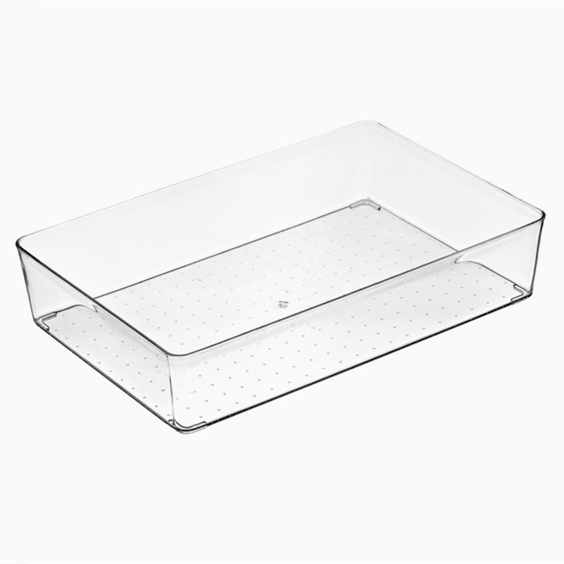 Japan Household Multipurpose Clear No Lid Plastic Box for Desktop Drawer Stationery Tableware Cosmetic Storage Organizer