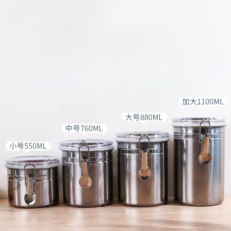 Kitchen Candy Tea Sugar Coffee Canister Sets Airtight Metal Container  Food Storage Stainless Steel Canister Set Containers